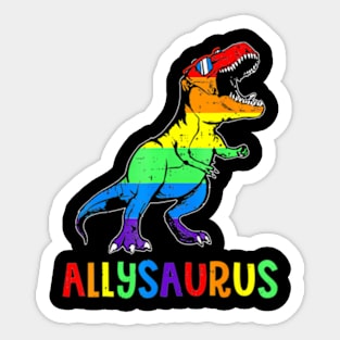 Allysaurus LGBT Dinosaur  Flag Ally LGBT Pride Sticker